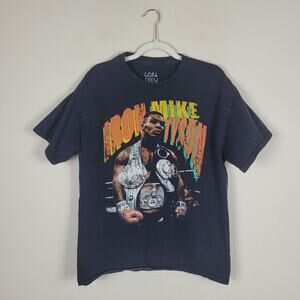 GOAT Crew Mike Tyson T-Shirt Mens Medium Black Iron Mike Boxing Graphic Retro